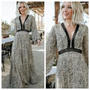 Baltic Born Long Sleeve Leopard Print Dress